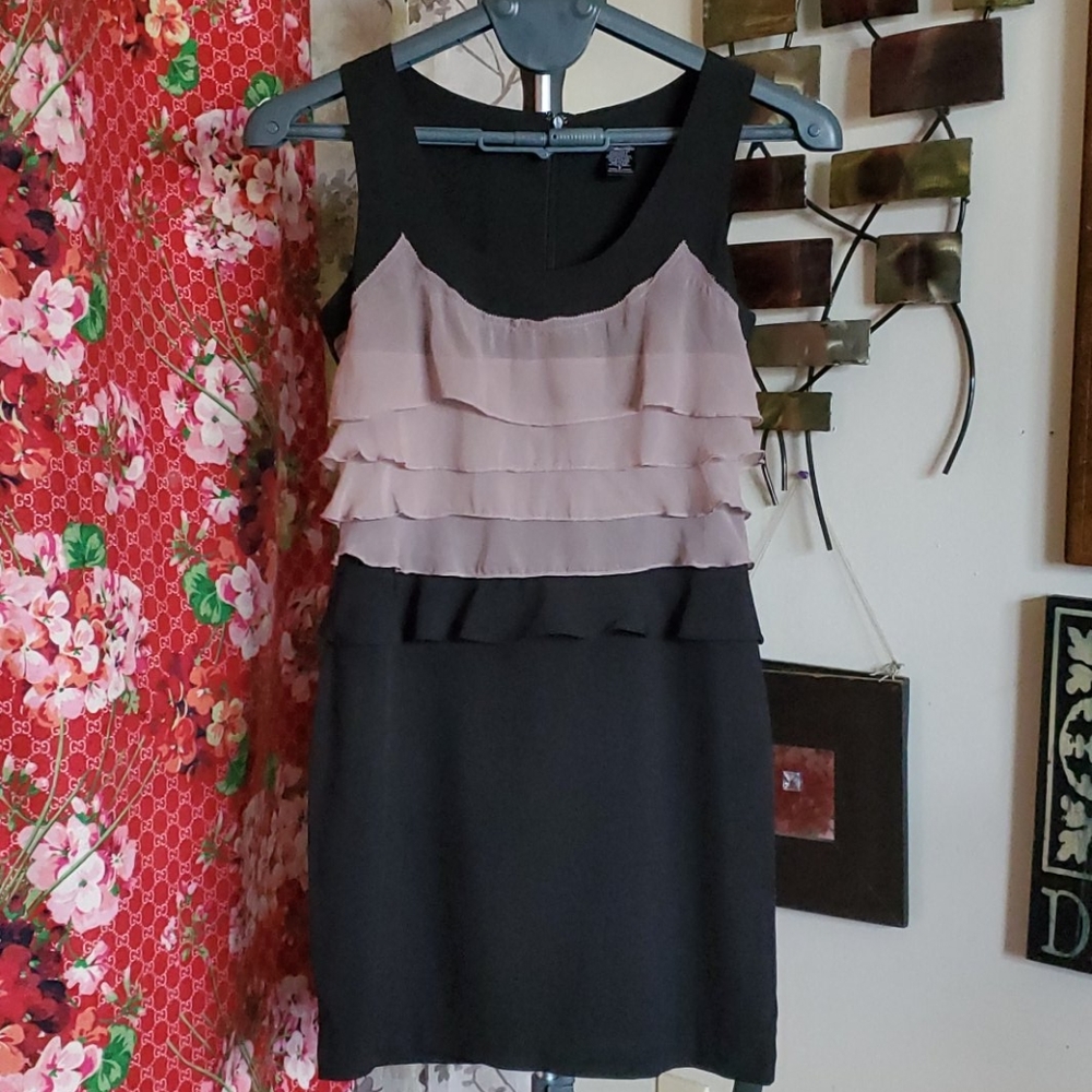 ESLEY  BLK "Ruffles" Dress